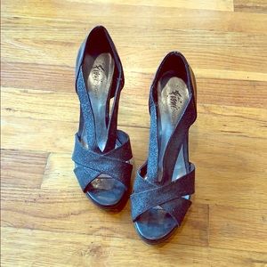 Black sparkle heels